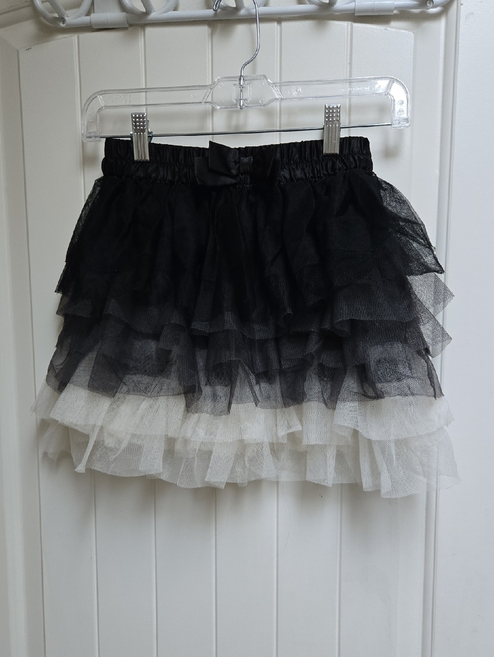 The Children Place Kids Black and Cream Layered Ruffles Tule Tulle Skirt size 8